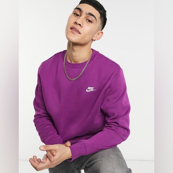 Nike Tops - Nike Sportswear purple club fleece crew neck sweatshirt S